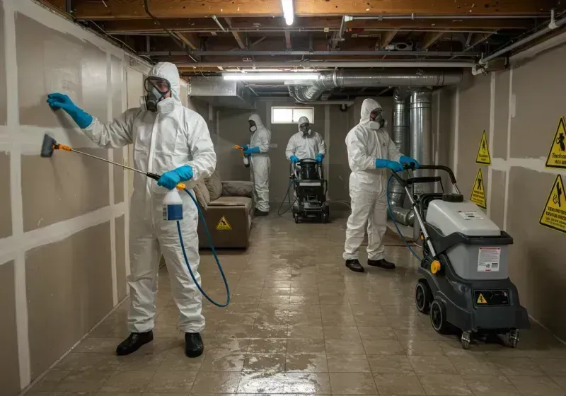 Basement Moisture Removal and Structural Drying process in Center Hill, FL